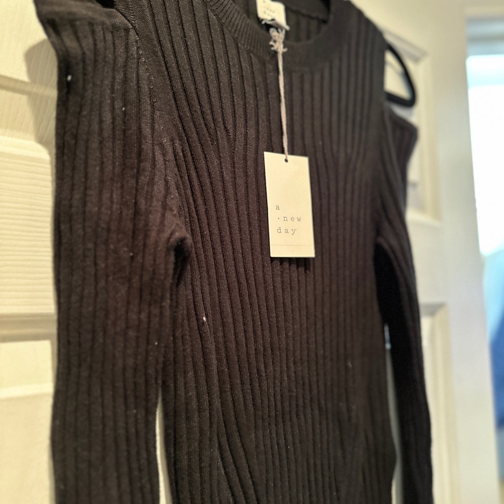 NWT Women's Long Sleeve Sweater Dress - A New Day Black M - Picture 5 of 5